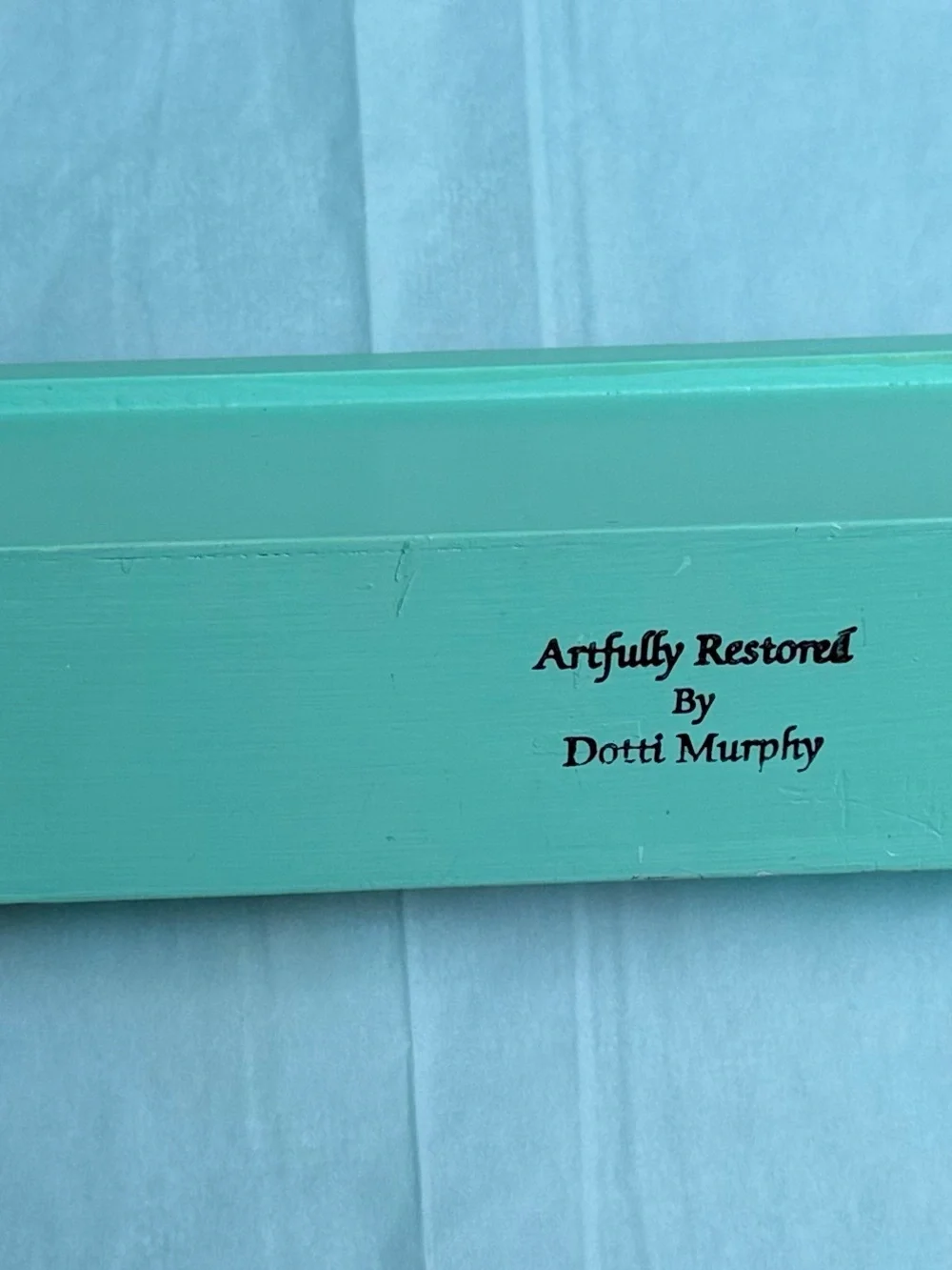 Hand-Painted Floral Turquoise Wall Molding Shelf